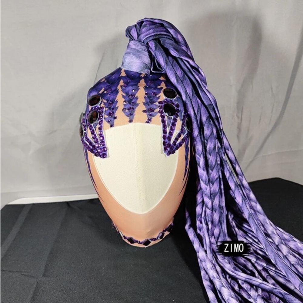 Purple Braided Wig with Long Extensions